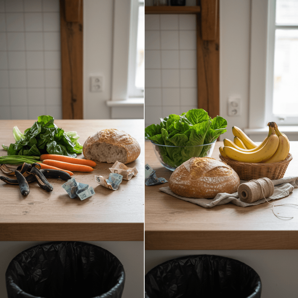 Verspild eten naast euro biljetten — wat kost voedselverspilling echt?