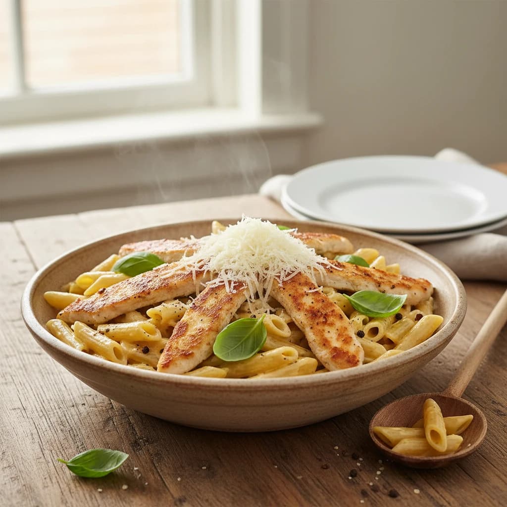 Wat kan ik maken met kip en pasta?