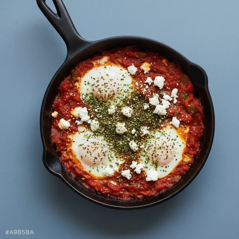 Shakshuka met feta en za'atar